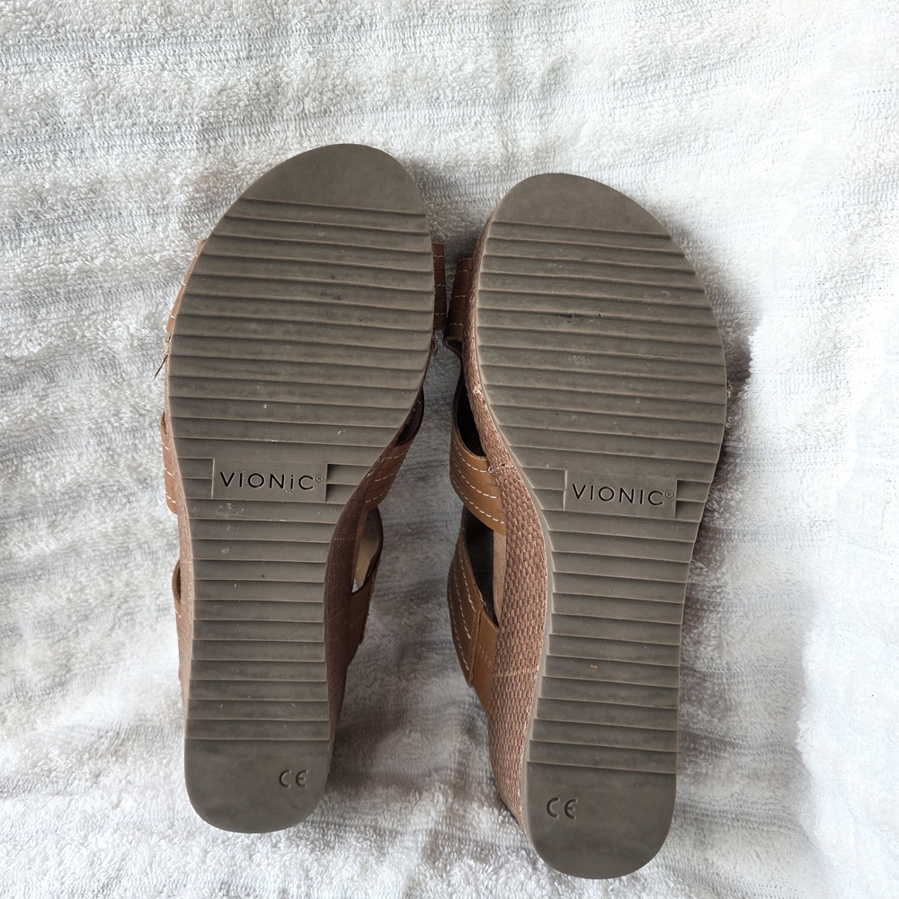 Vionic Malorie Raffia Platform Wedge Sandals Wome… - image 7